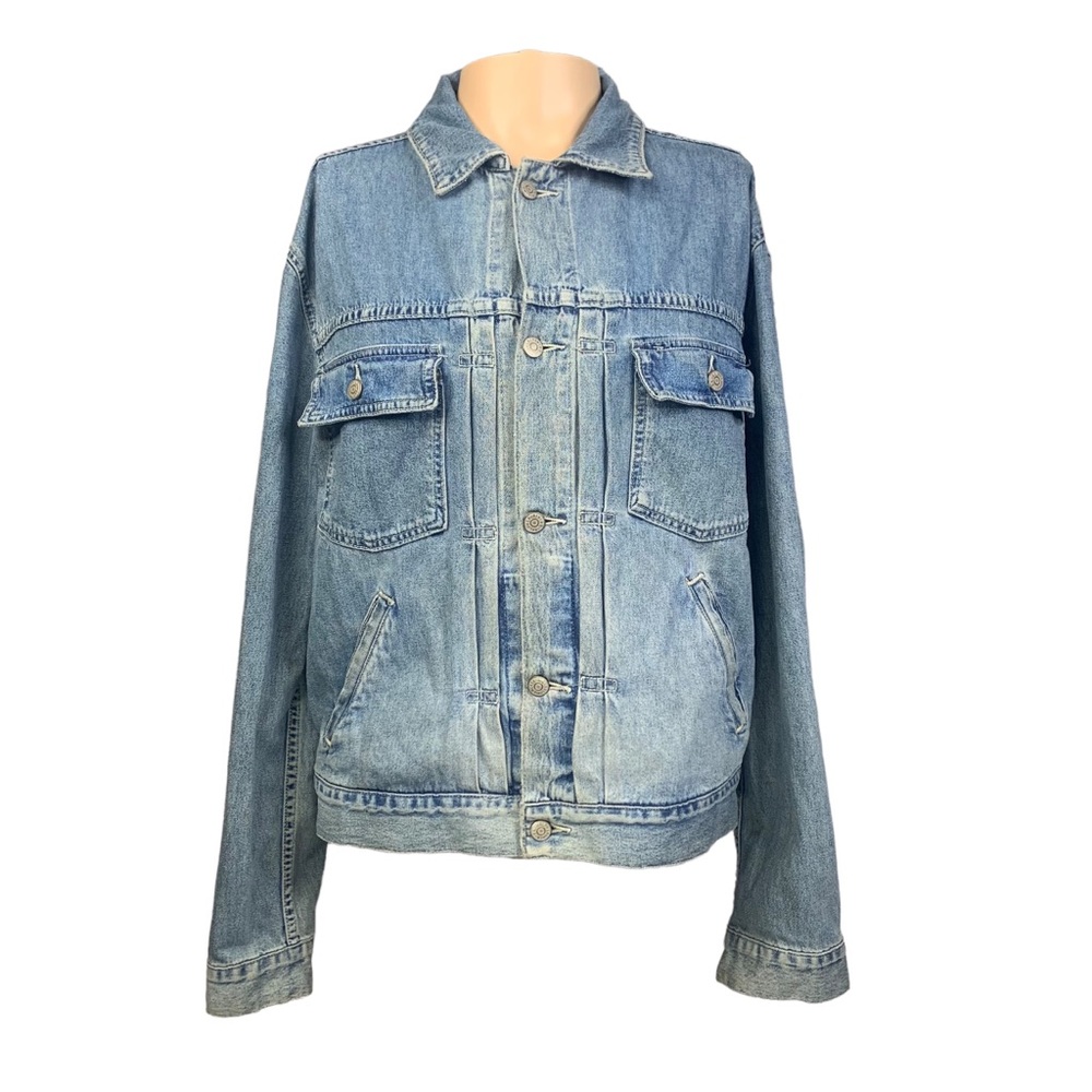 RRL Double RL Ralph Lauren Large Trucker Denim Jacket Vintage Distressed USA